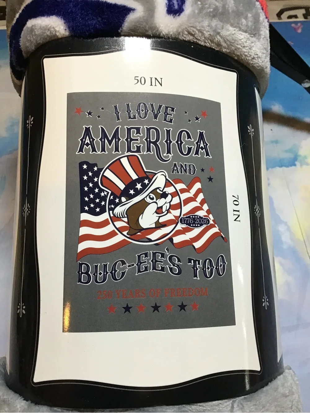 Buc-ee’s I love America and Buc-ee’s too blanket 250 years of freedom 50x70